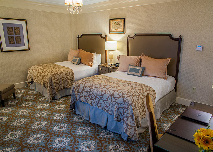 A picture of a hotel room