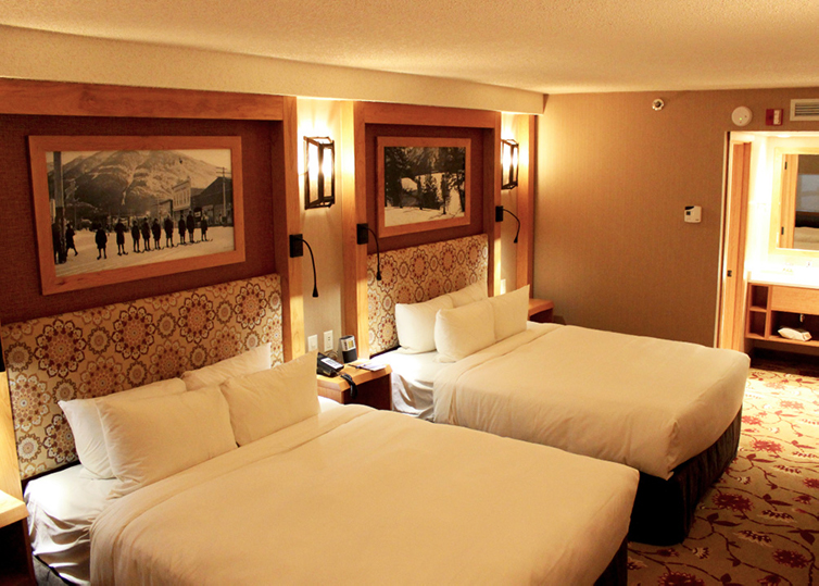 A picture of a hotel room