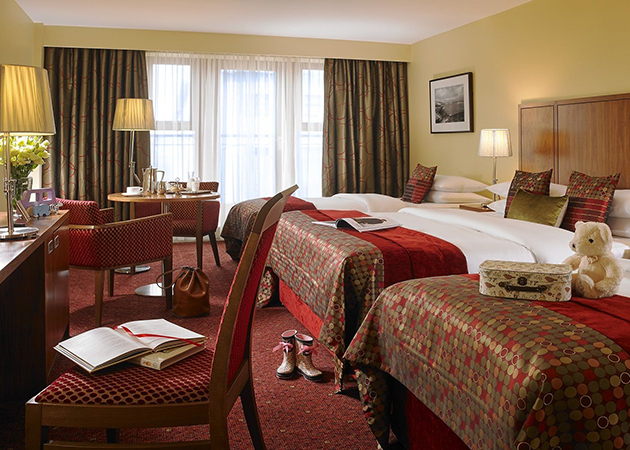 A picture of a hotel room